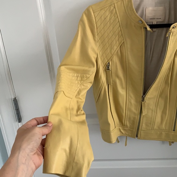 Rebecca Taylor Yellow Leather Jacket - Picture 5 of 10